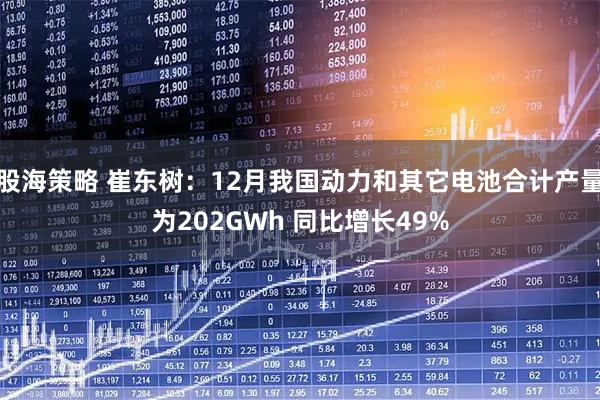 股海策略 崔东树：12月我国动力和其它电池合计产量为202GWh 同比增长49%