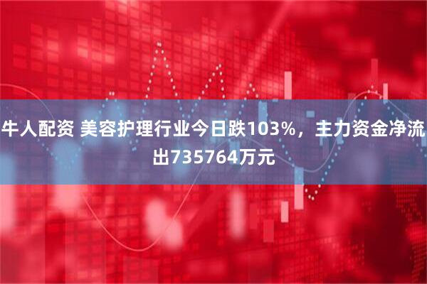牛人配资 美容护理行业今日跌103%，主力资金净流出735764万元